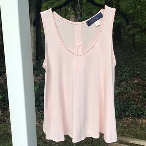 Blue Rain Pink Tank with Ruffle Back Detail